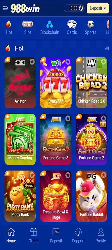 988 Win Game interface