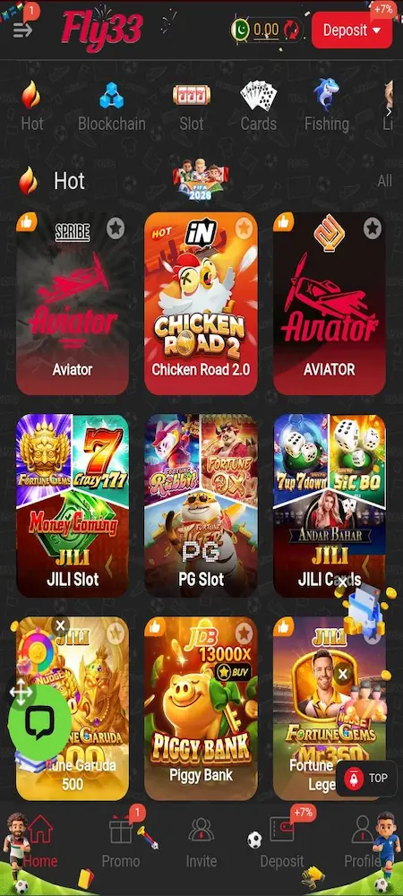 FLY33 game interface