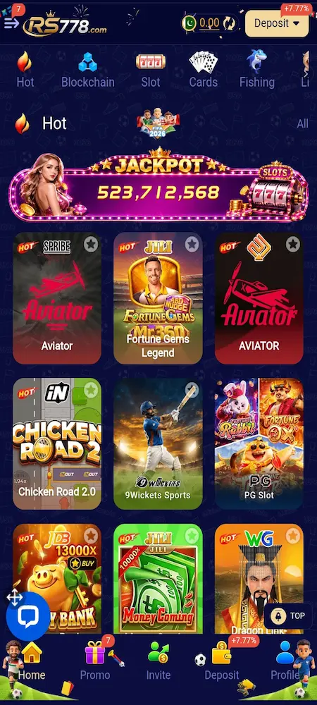 RS 778 Game interface